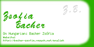 zsofia bacher business card